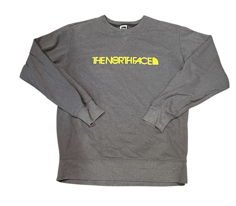 The North Face Pullover Sweater M Gray Logo Outdoor Hiking Camping